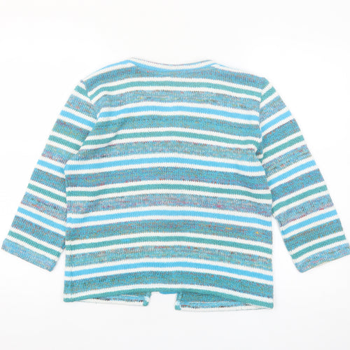 Marks and Spencer Women Blue Striped Knit Cardigan Size 16