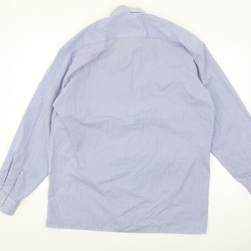 Hunter Men's Blue Striped Cotton Long Sleeve Button-Up Shirt Size 16.5 Regular