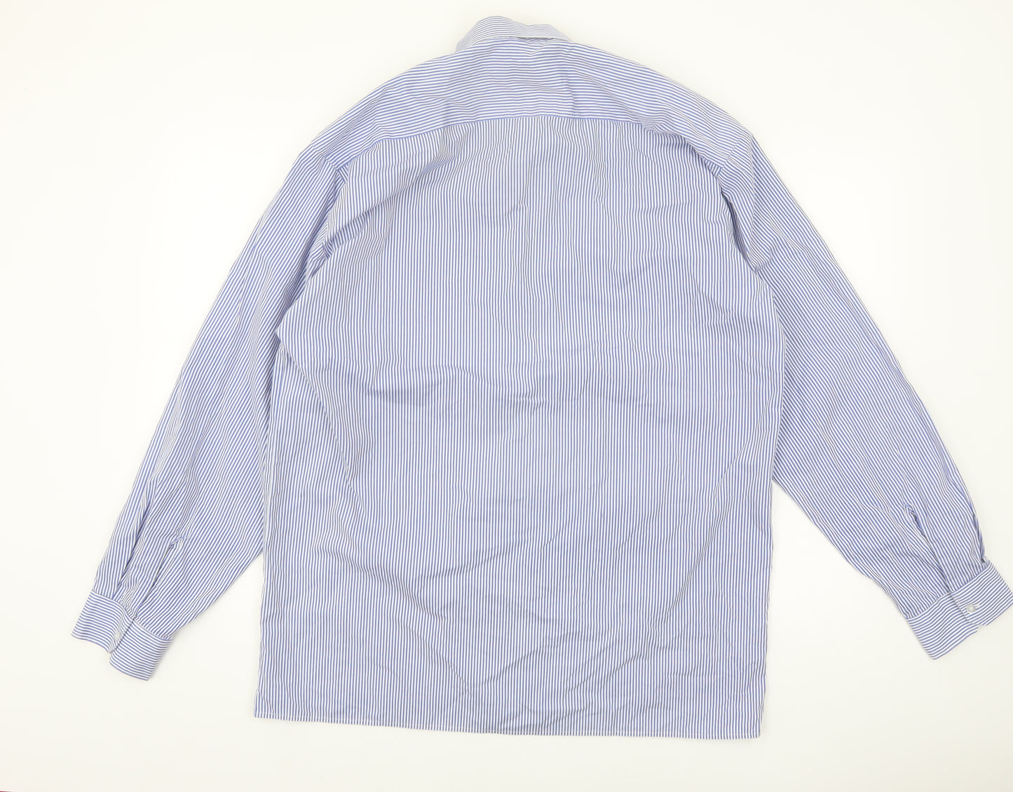 Hunter Men's Blue Striped Cotton Long Sleeve Button-Up Shirt Size 16.5 Regular