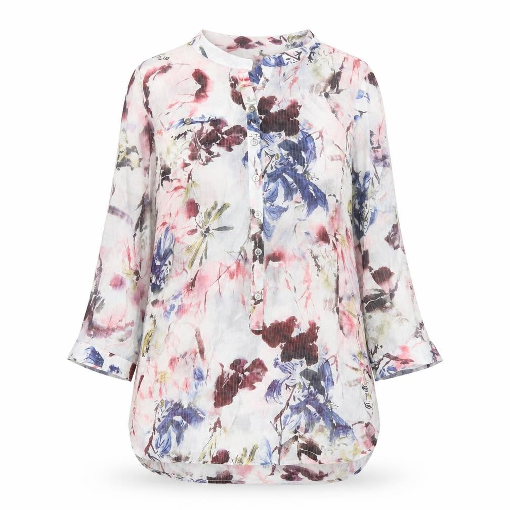 Front view of Just Elegance Women's Multicoloured Floral Tunic Blouse, size 16