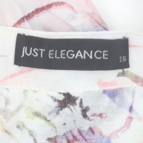 Just Elegance Women's Multicoloured Floral Tunic Blouse Size 16