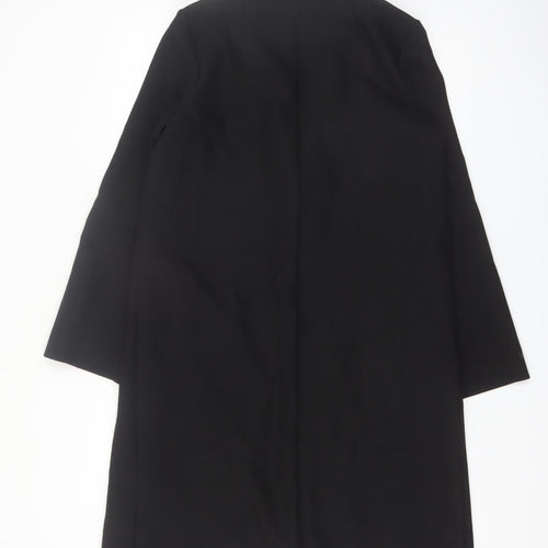 H&M Women's Black Long Overcoat Size 6 Classic Lined Workwear