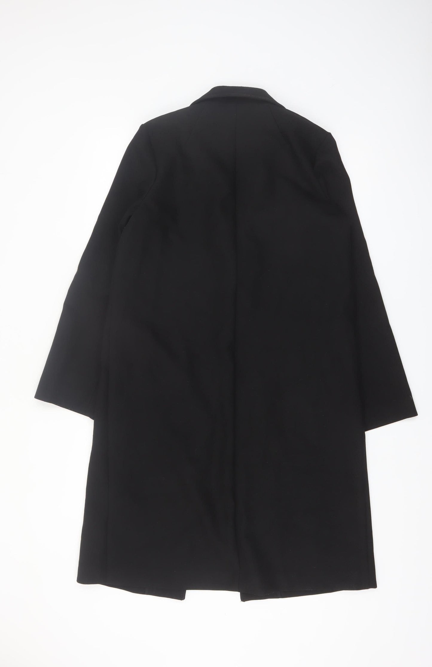 H&M Women's Black Long Overcoat Size 6 Classic Lined Workwear