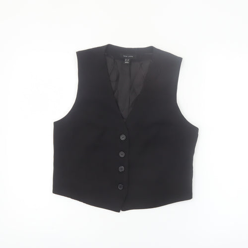 New Look Women's Black Suit Waistcoat UK 10 Classic Tailored V-Neck