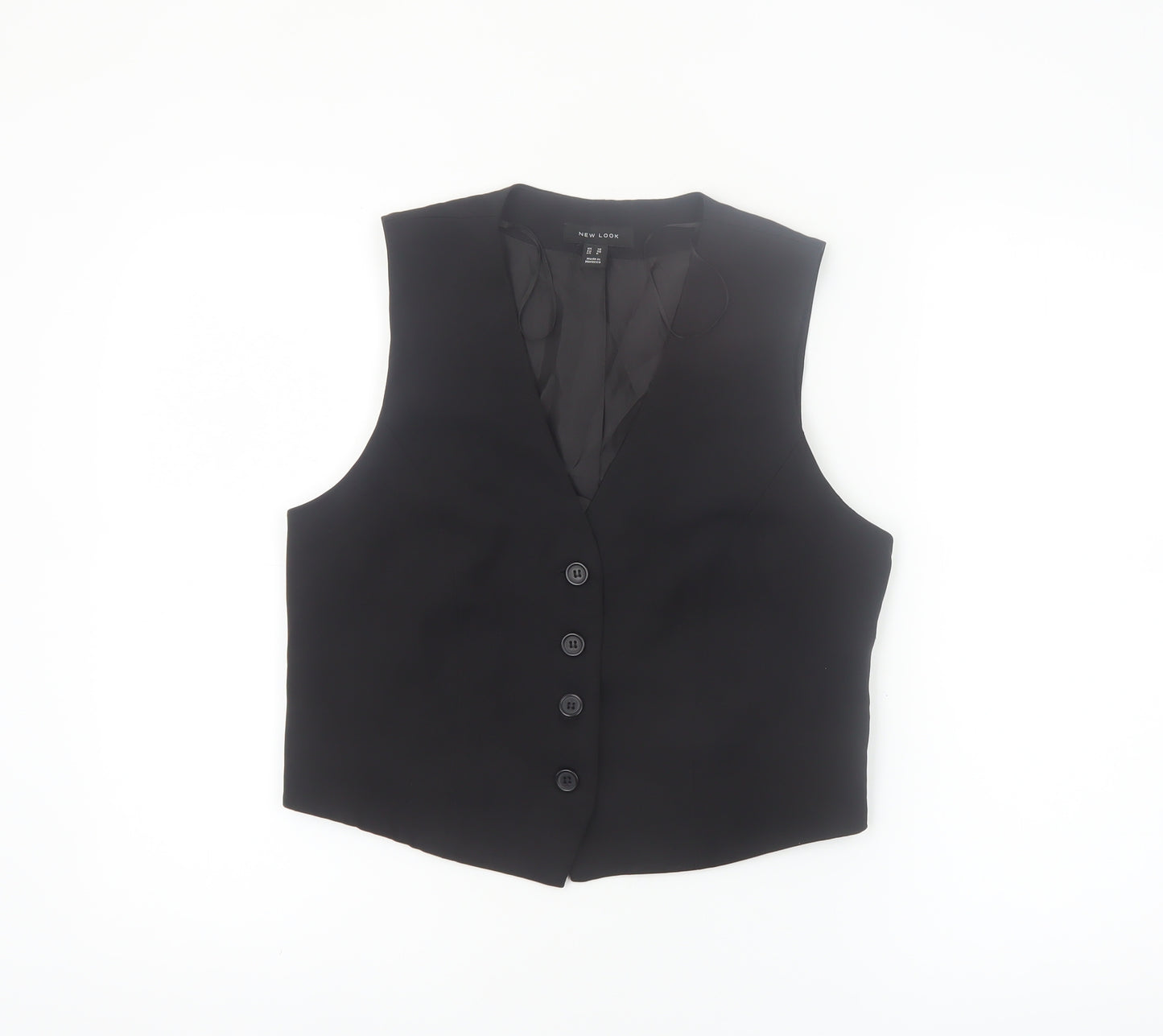 New Look Women's Black Suit Waistcoat UK 10 Classic Tailored V-Neck