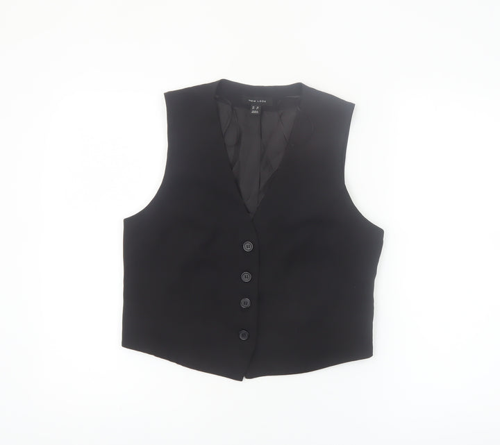 New Look Women's Black Suit Waistcoat UK 10 Classic Tailored V-Neck