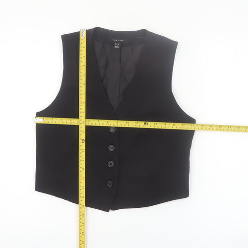 New Look Women's Black Suit Waistcoat UK 10 Classic Tailored V-Neck