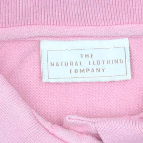 The Natural Clothing Company Women's Pink Sleeveless Cotton Polo Shirt Size L