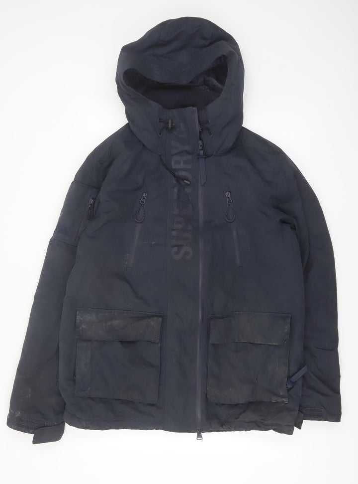 Superdry Men's Blue 2XL Hooded Lined Parka Jacket