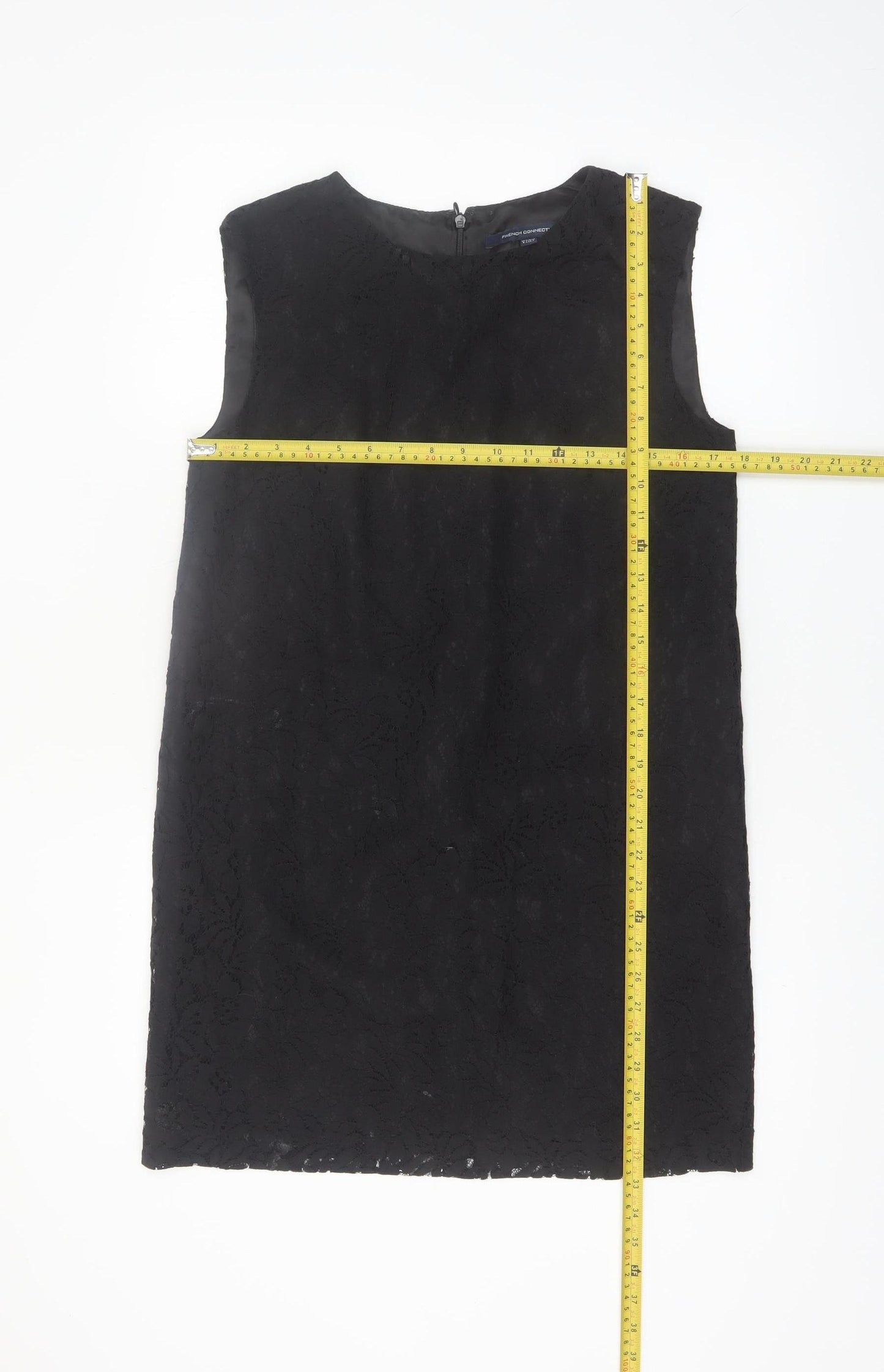 French Connection Women's Black Lace Shift Dress Size 6