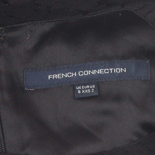 French Connection Women's Black Lace Shift Dress Size 6