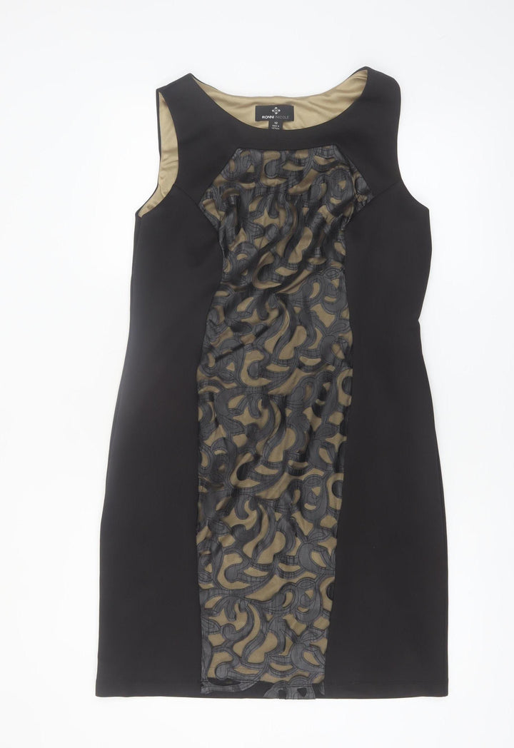 Ronni Nicole Women's Black Size 12 Sheath Dress Sleeveless Formal