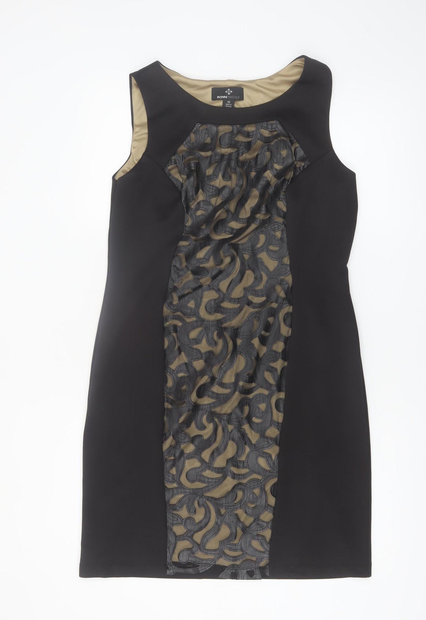 Ronni Nicole Women's Black Size 12 Sheath Dress Sleeveless Formal