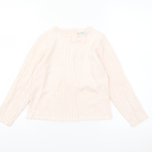 Laru Girls Pink Acrylic Bow Jumper 8 Years Long Sleeve Knitwear
