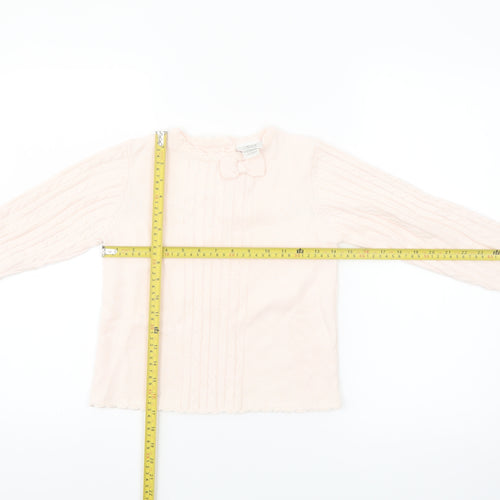 Laru Girls Pink Acrylic Bow Jumper 8 Years Long Sleeve Knitwear