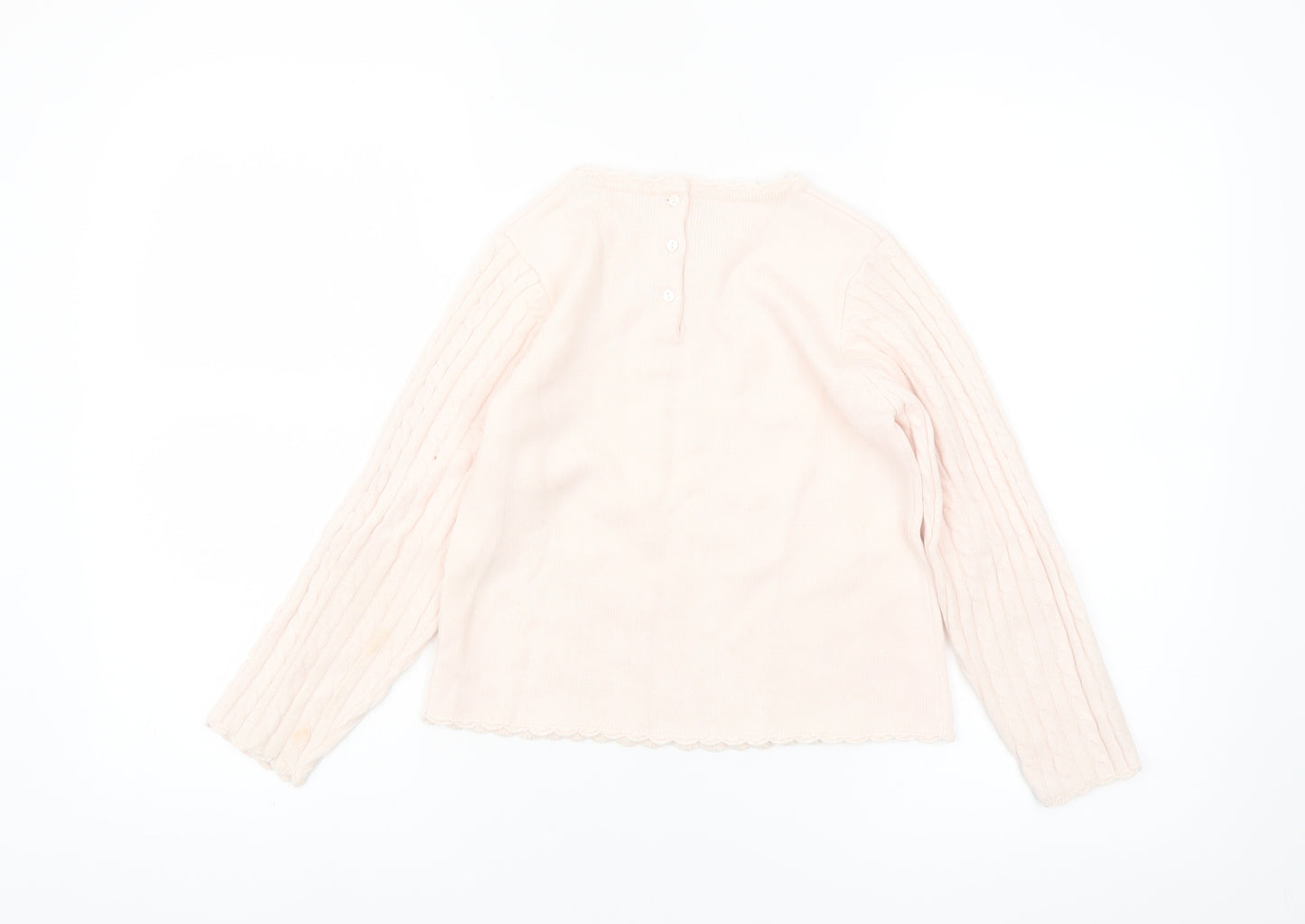 Laru Girls Pink Acrylic Bow Jumper 8 Years Long Sleeve Knitwear