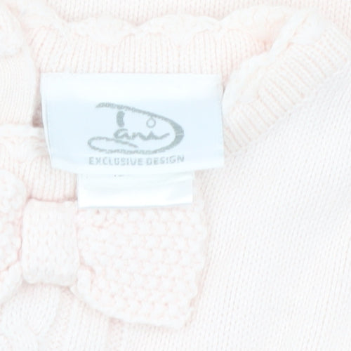 Laru Girls Pink Acrylic Bow Jumper 8 Years Long Sleeve Knitwear