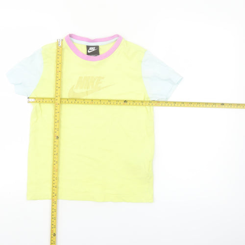 Nike Girls Multicoloured Loose Fit T-Shirt Size S (128-137cm) 100% Cotton
