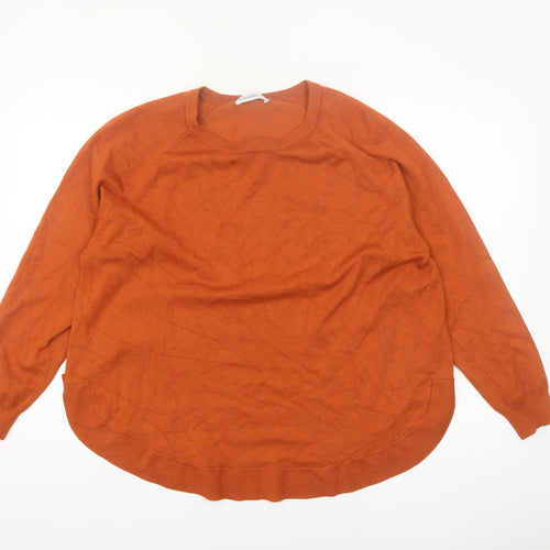 Gallery Womens Brown XL Crew Neck Long Sleeve Knit Jumper