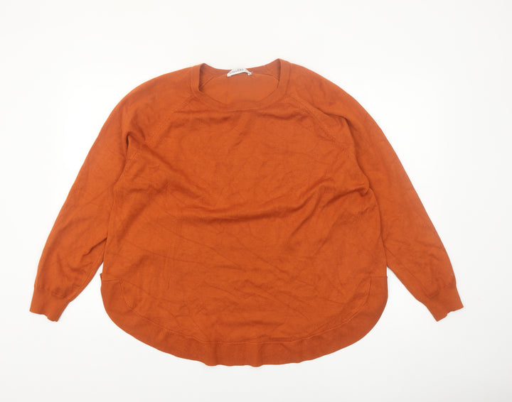 Gallery Womens Brown XL Crew Neck Long Sleeve Knit Jumper
