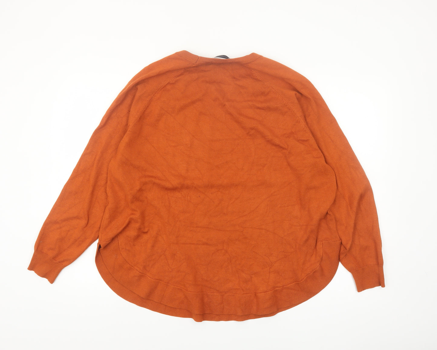 Gallery Womens Brown XL Crew Neck Long Sleeve Knit Jumper
