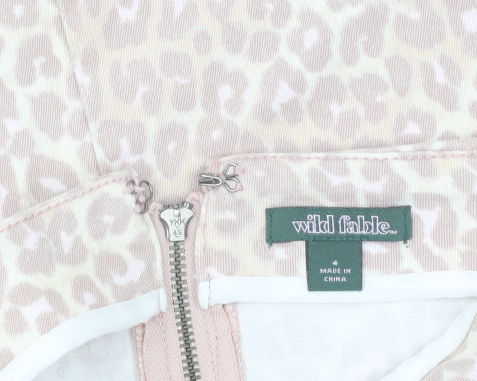 Wild Fable Women’s Beige Leopard Print High Rise Short Skirt Size 8