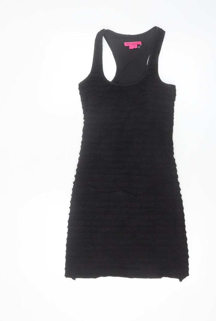 Betsey Johnson Women's Black XS Bodycon Tank Dress Sleeveless