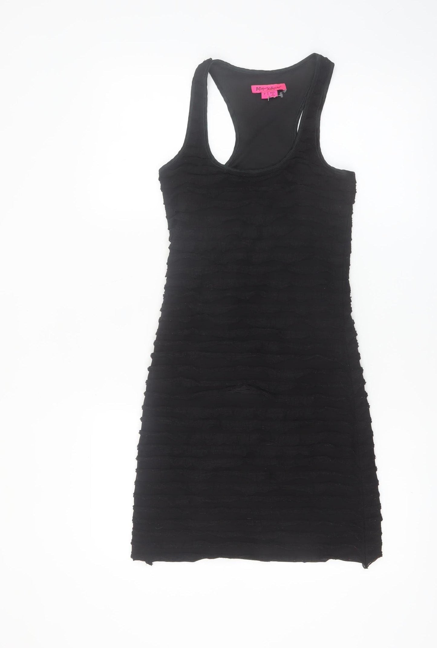 Betsey Johnson Women's Black XS Bodycon Tank Dress Sleeveless
