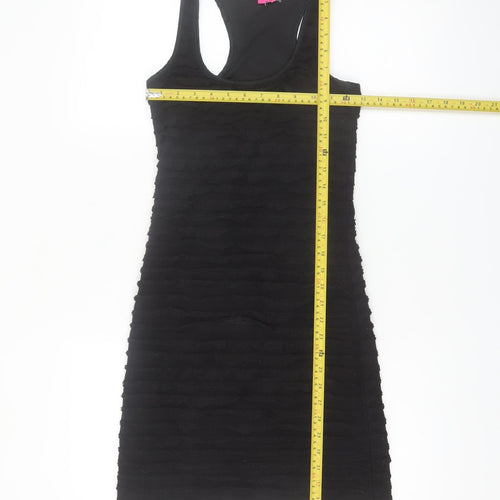 Betsey Johnson Women's Black XS Bodycon Tank Dress Sleeveless