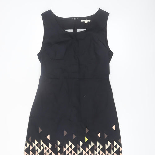 St-martins Women Black Geometric Shift Dress Size 12