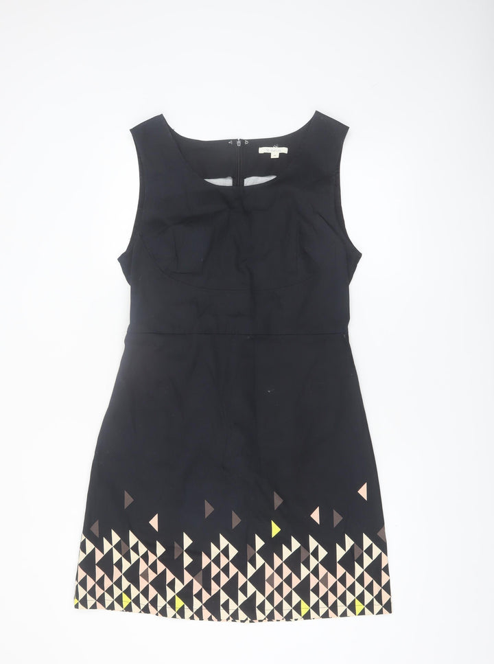 St-martins Women Black Geometric Shift Dress Size 12
