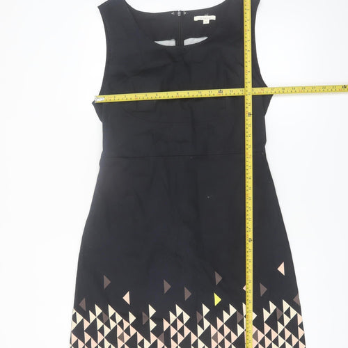 St-martins Women Black Geometric Shift Dress Size 12