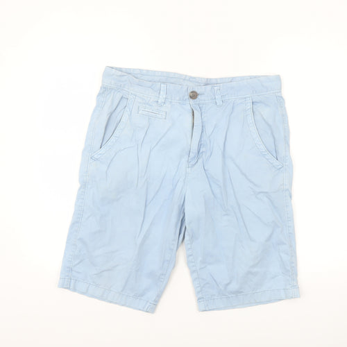 St. Bernard Men’s Blue Chino Shorts 32in Regular Fit Lightweight