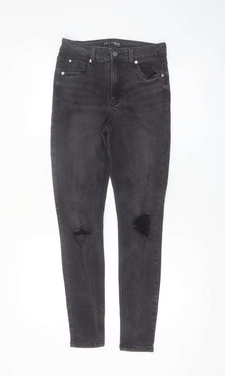 Denim Co. Womens Black Skinny Distressed Stretch Jeans Size 10