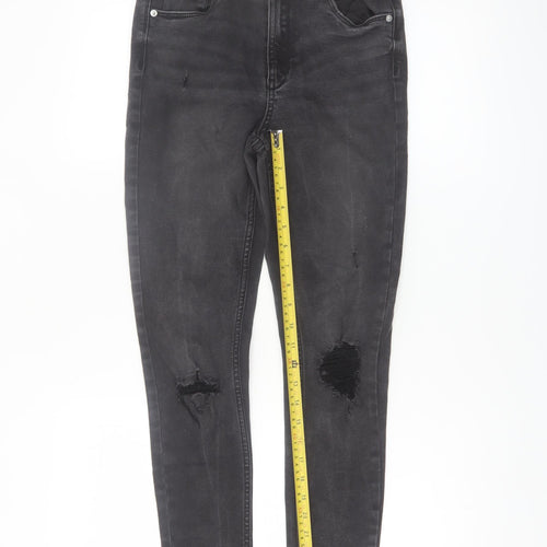 Denim Co. Womens Black Skinny Distressed Stretch Jeans Size 10