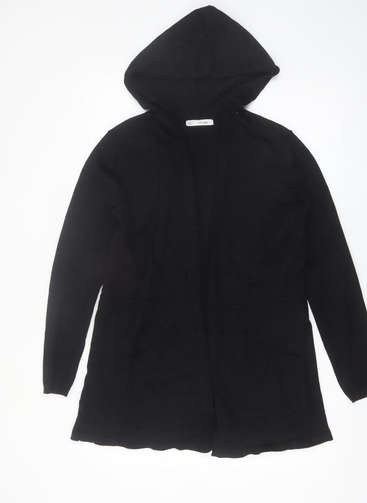 Sfera Women Black Hooded Longline Cardigan Size 14