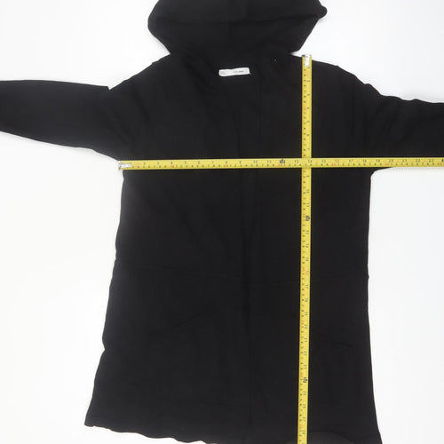Sfera Women Black Hooded Longline Cardigan Size 14