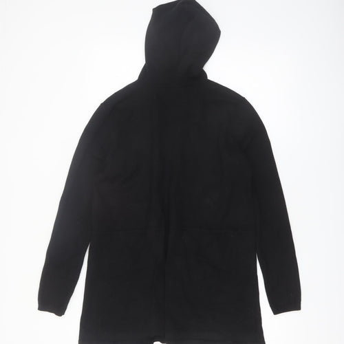 Sfera Women Black Hooded Longline Cardigan Size 14