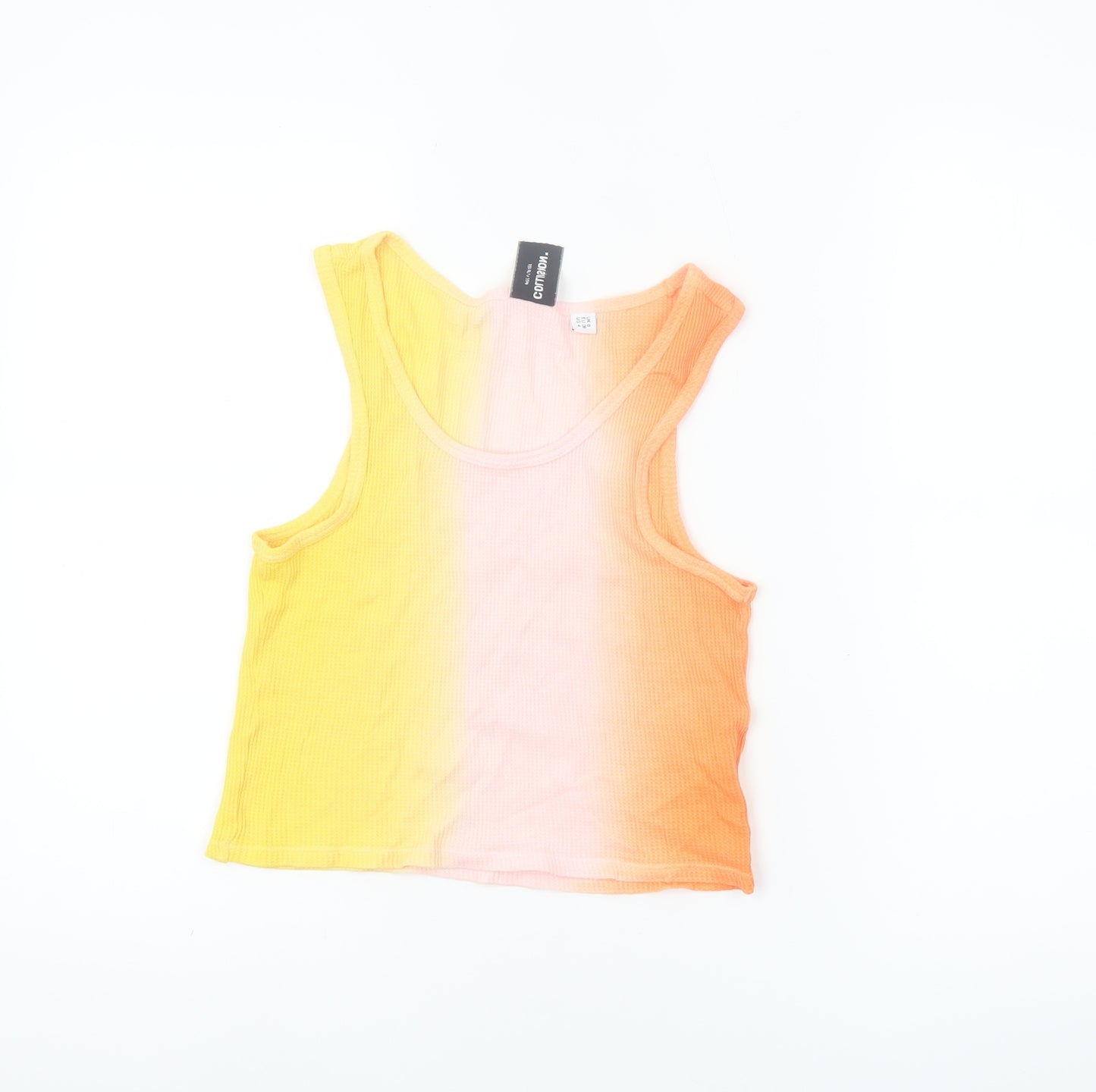 Collusion Womens Multicoloured Cropped Tank Top UK 8 Cotton Summer