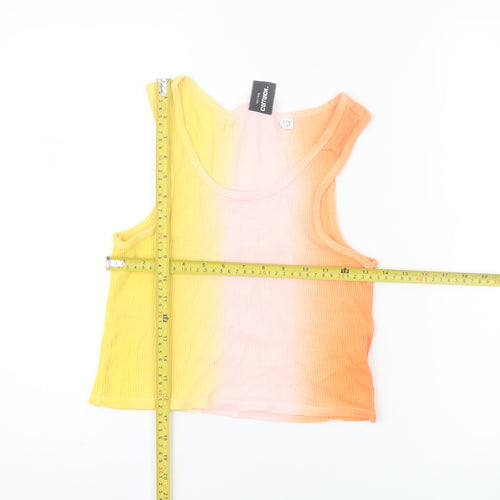 Collusion Womens Multicoloured Cropped Tank Top UK 8 Cotton Summer