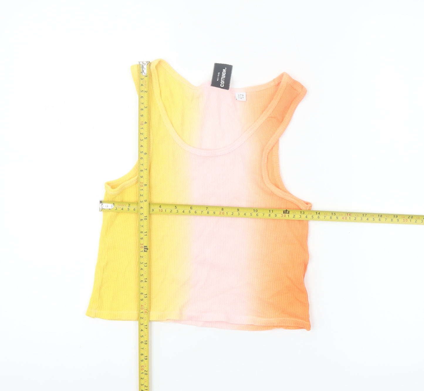 Collusion Womens Multicoloured Cropped Tank Top UK 8 Cotton Summer