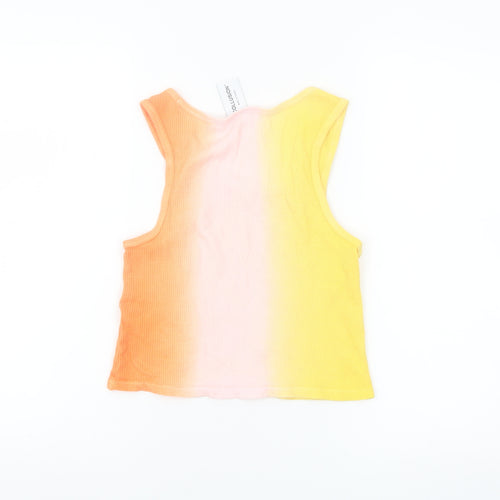 Collusion Womens Multicoloured Cropped Tank Top UK 8 Cotton Summer