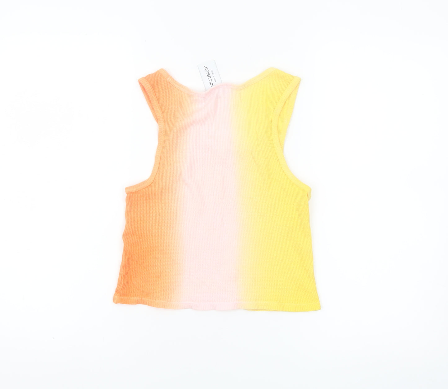 Collusion Womens Multicoloured Cropped Tank Top UK 8 Cotton Summer