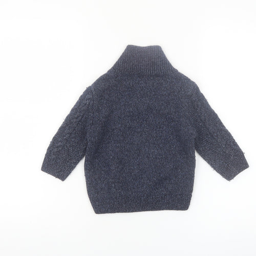 River Island Mini Blue Knit Shawl Collar Cardigan 18-24 Months