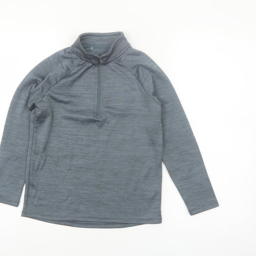 Dunnes Stores Boys Grey 1/4 Zip Long Sleeve Activewear Top 8-9 Years