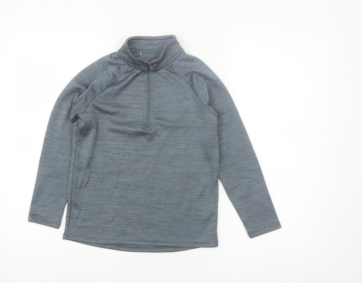 Dunnes Stores Boys Grey 1/4 Zip Long Sleeve Activewear Top 8-9 Years