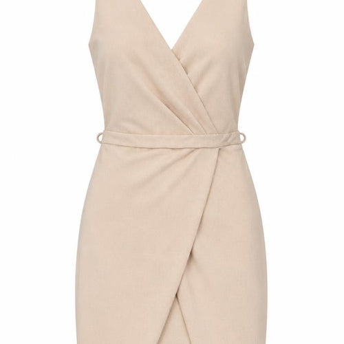 Miss Selfridge Women's Beige Size 10 Sleeveless Wrap Dress