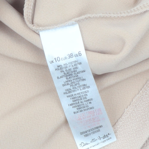 Miss Selfridge Women's Beige Size 10 Sleeveless Wrap Dress