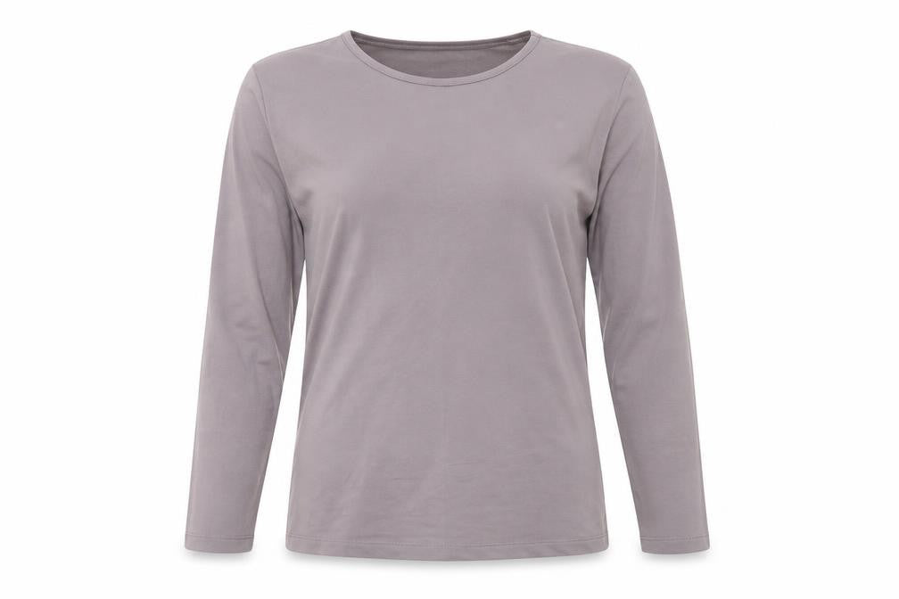 Front view of ESMARA Women’s Grey Long Sleeve Jersey Top, size UK 8/10