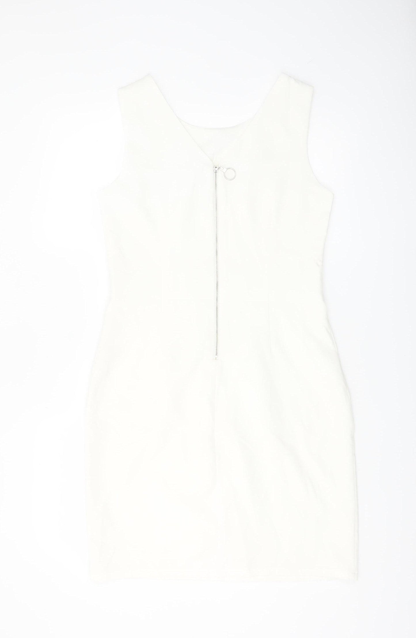 J&J by Afinty Paris Women's White Bodycon Sleeveless Dress M